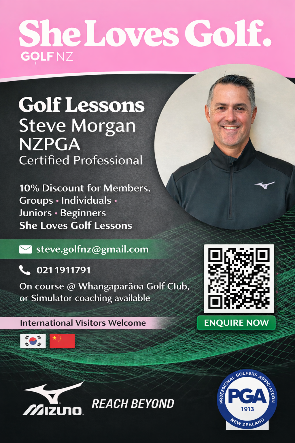 Steve Morgan Golf coaching at Whangaparāoa